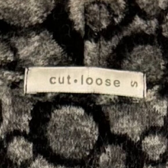 Cut Loose Black Gray White Abstract Circle Print 100% Felted Wool Vest Size S - Picture 9 of 11